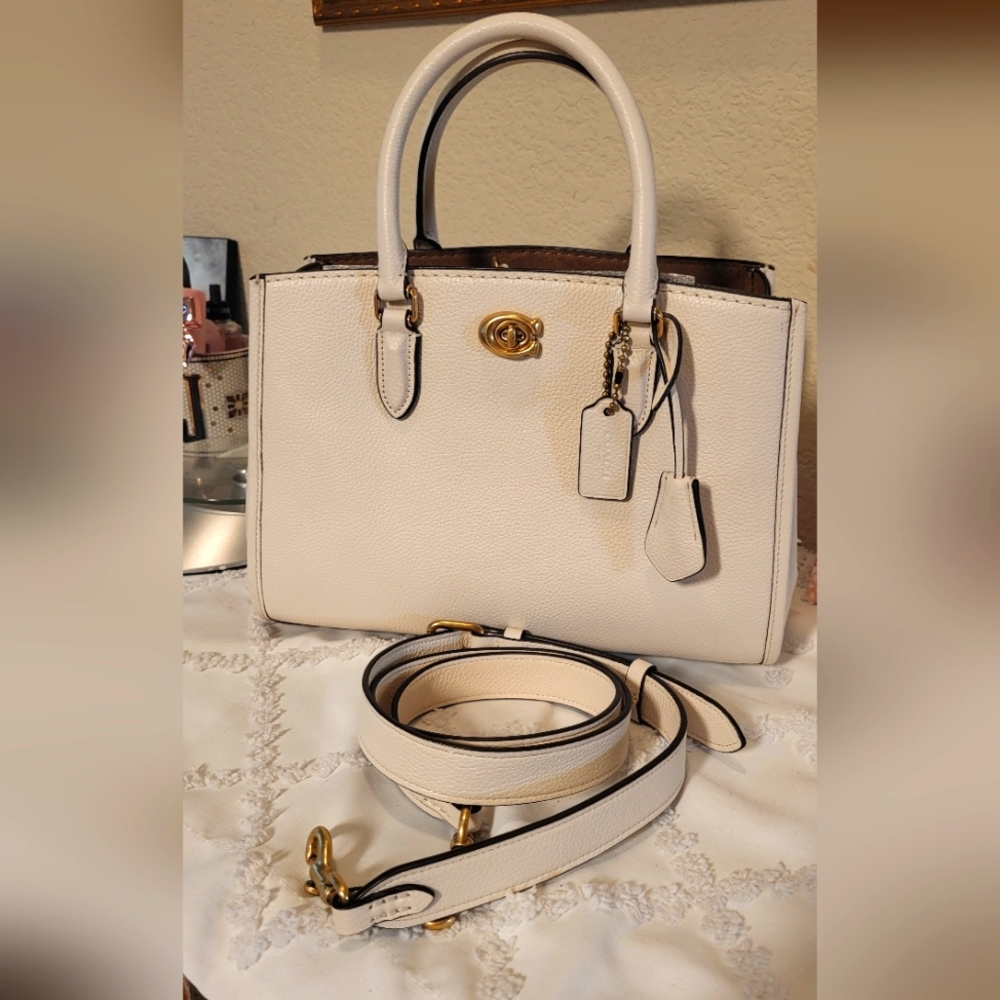 EUC Coach BROOKE Carryall 28 In CHALK   Handbag / Crossbody